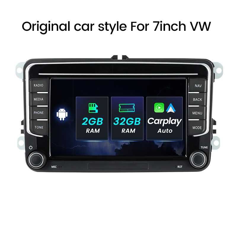 Navigatie Android 12 Vw Golf Passat Skoda Seat  1/8 GB CarPlay +CAMERA