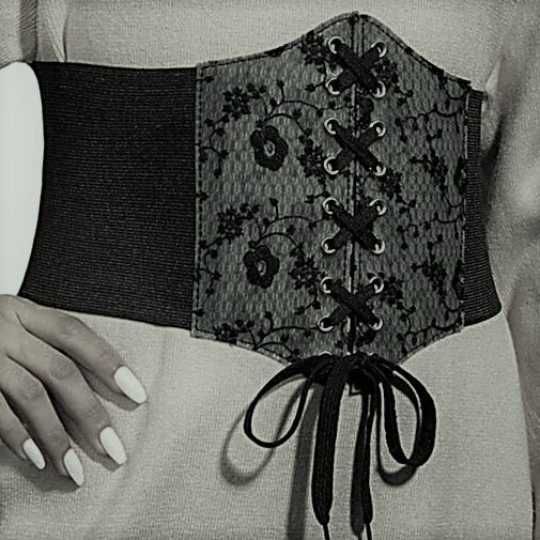 Черен колан корсет,  Ластичен колан, Черен корсет, Широк колан