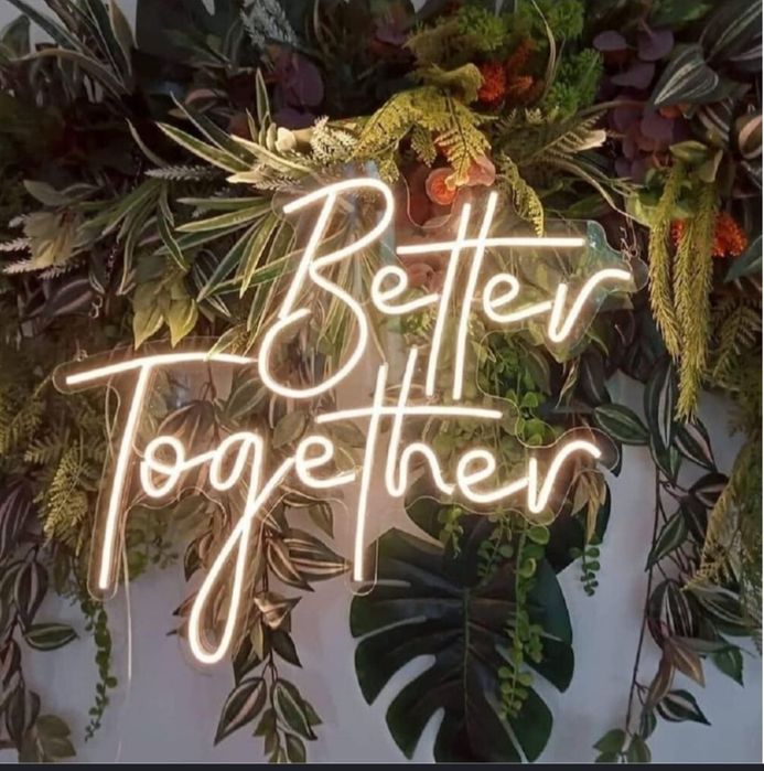 Semn luminos led neon, Better together 40x22 cm