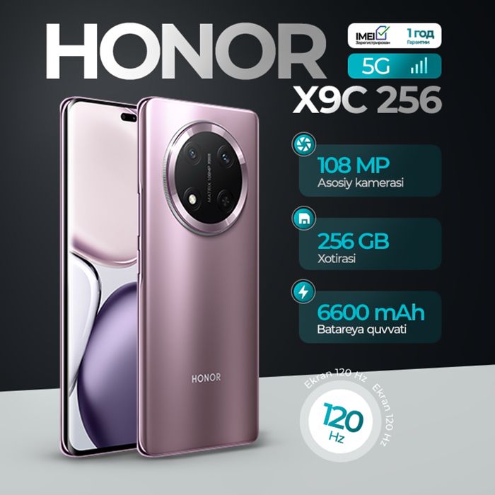 Honor X9c 8/256 Uzimei 1 год официальной гарантии