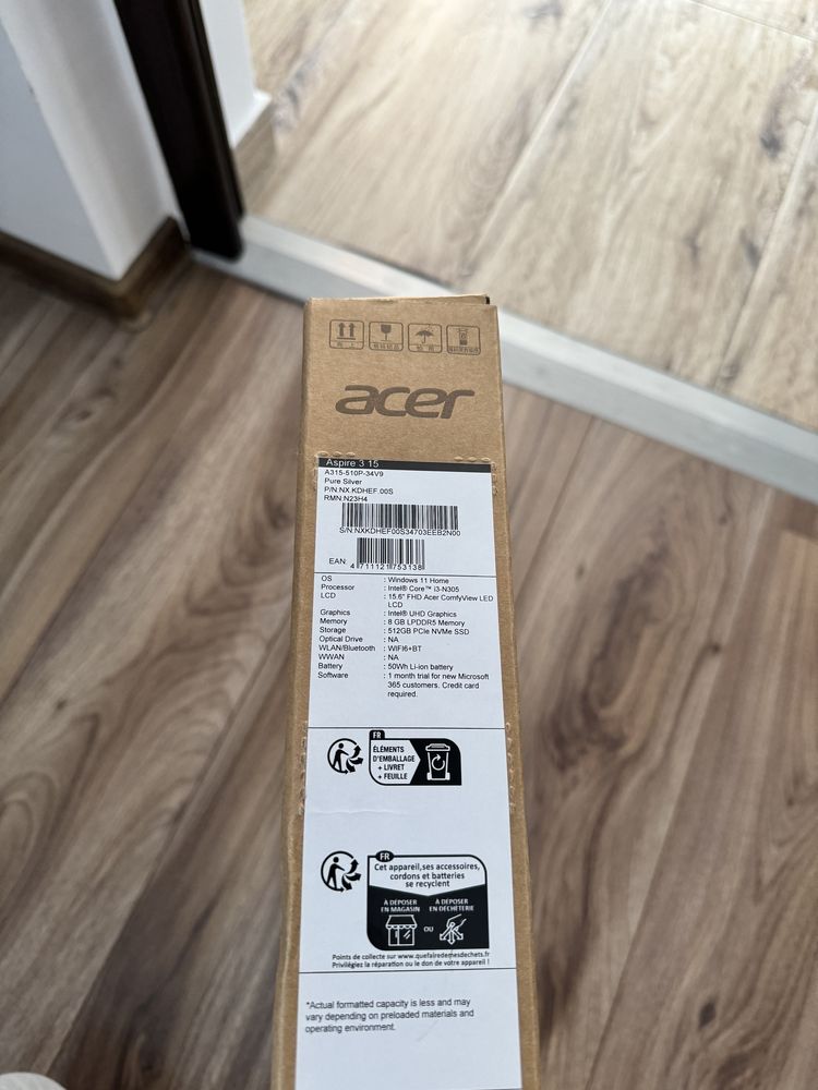 Acer Aspire 3 15 - i3-N305 - 512/8GB - Nou - Sigilat