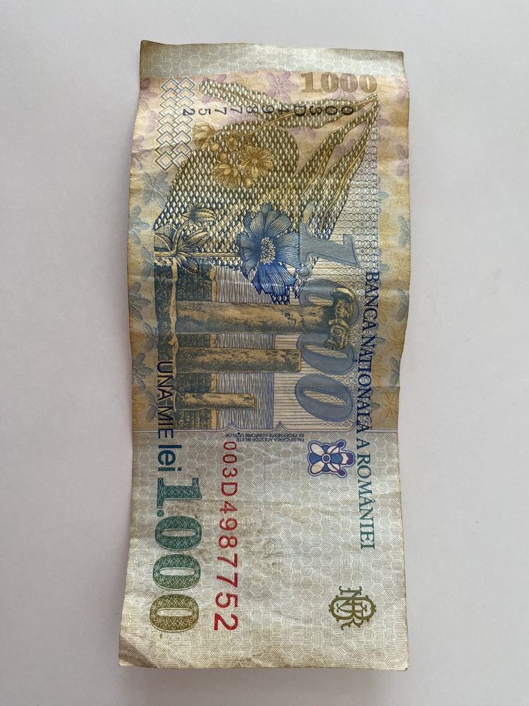 Bancnota de 1000 lei cu portretul lui mihai eminescu