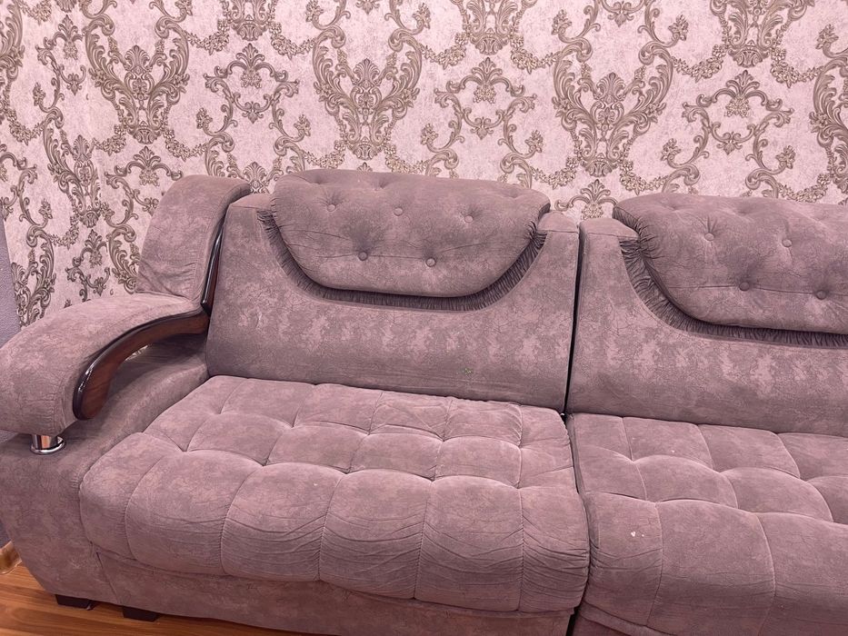 Диван мягкий серый цвет