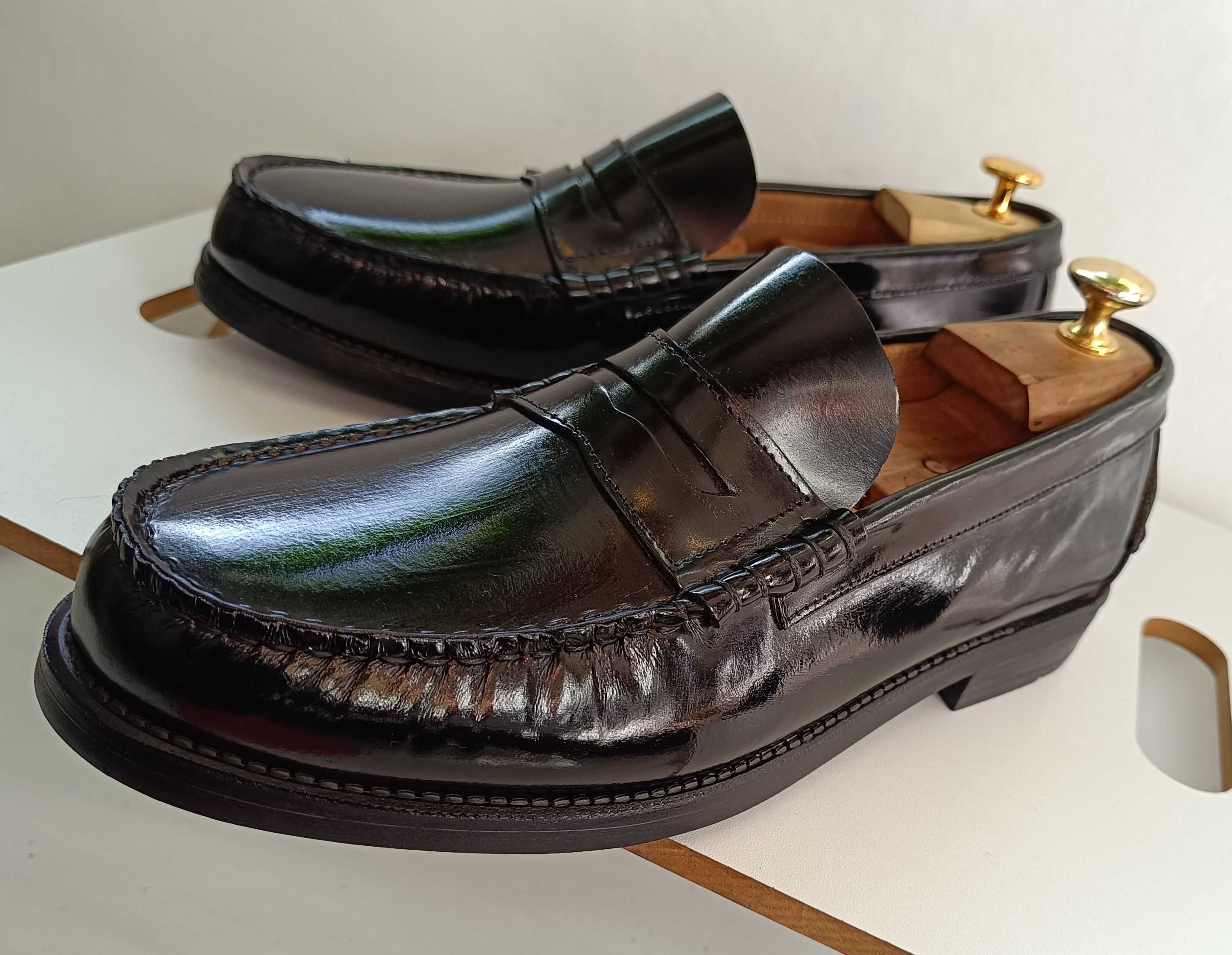 Pantofi loafer 39 43 de lux lucrati manual Caramelo NOI piele naturala