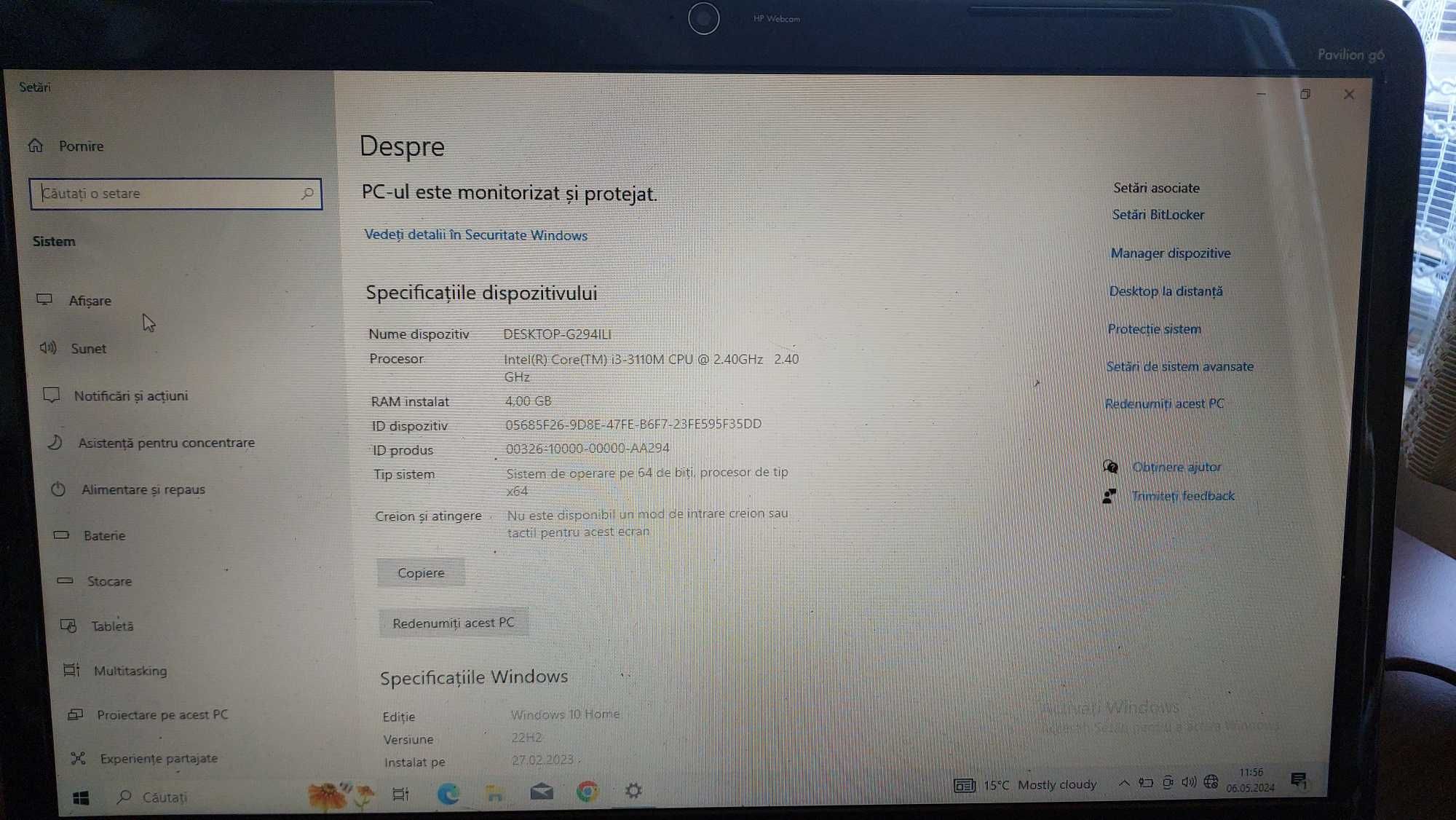 Laptop HP i3-3110M,RAM 4GB,HDD 500 GB