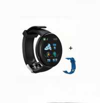 Set smartwatch performant cu 2 curele. Roșu/Albastru. USB. Waterproof.