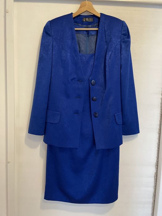 CASA DE MODA VENUS, Compleu rochie sacou, COCKTAIL albastru safir, S/M