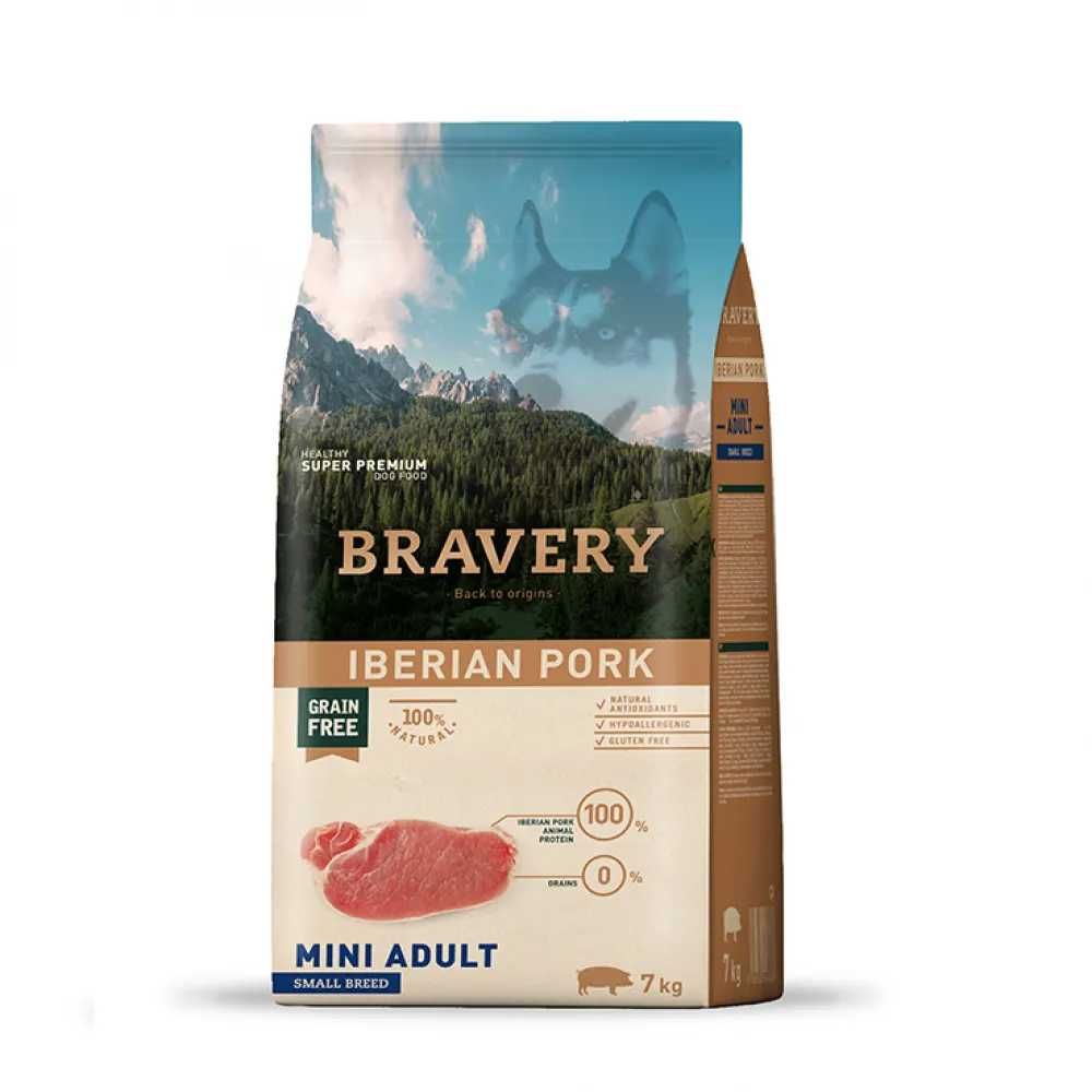 Bravery-пълноценна храна за кучета от мини породи различни видове 7кг.