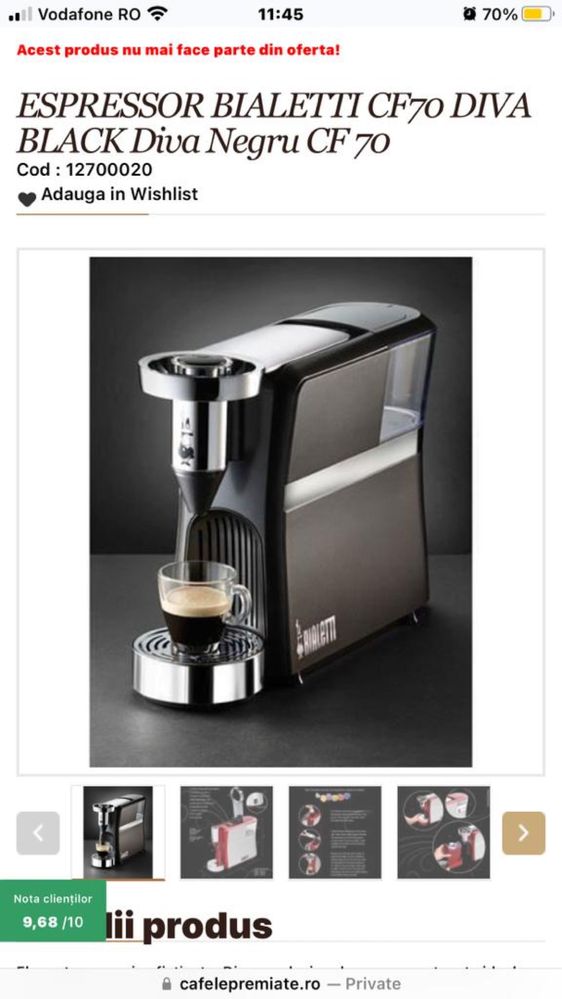 Expresor Bialetti Diva CF 70