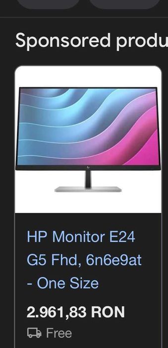 Monitor HP E24 G5 FHD 24" NOU SIGILAT