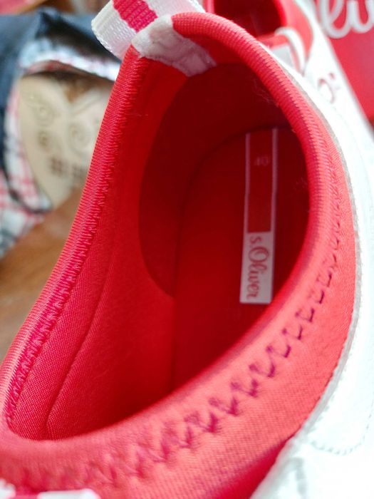 pantofi sport alb cu rosu