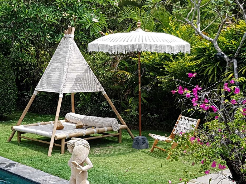 Шатра От Бамбук И Плетено Памучно Макраме