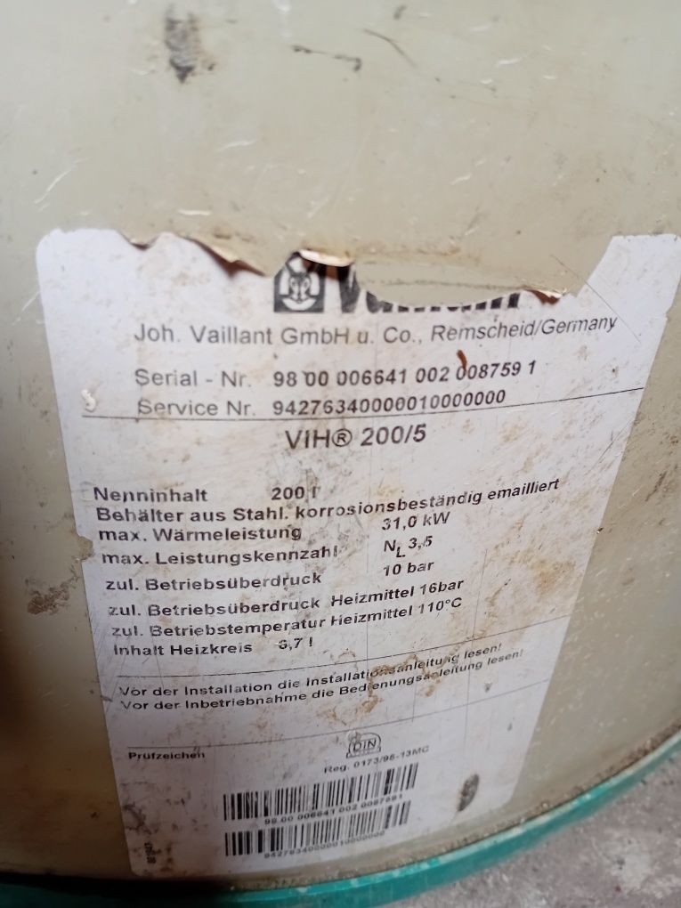 Vand boiler vaillant radson 200 litri