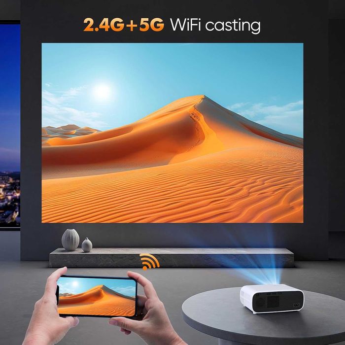 Proiector WiFi, Full HD 1080P 20000 lumen Android/iOS/TV