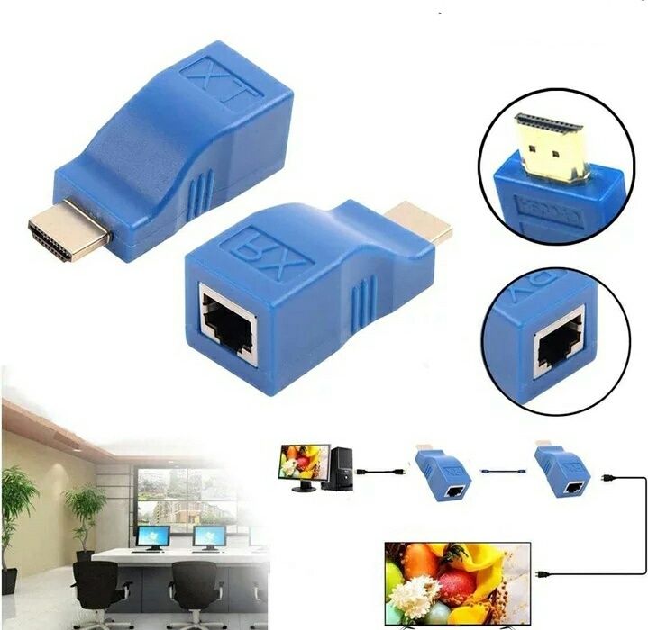 Адаптер RJ45 на HDMI, переходник, экстендер, удленитель