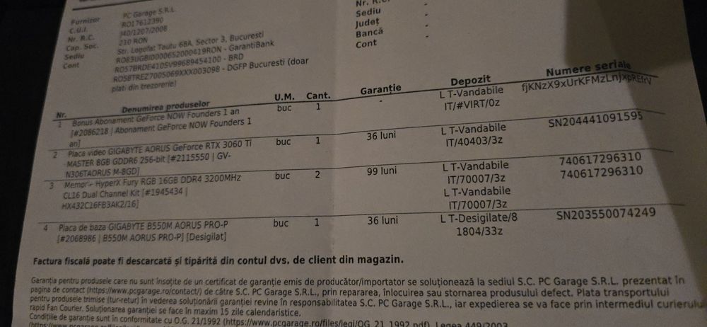 Placa Video Rtx NVIDIA GIGABYTE 3060ti Aorus Garantie