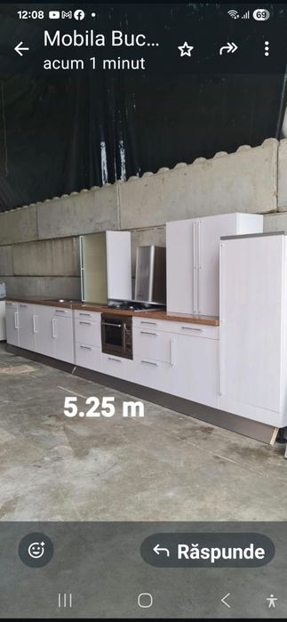 Mobila lemn masiv cu blat de granit și electrocasnice incluse
