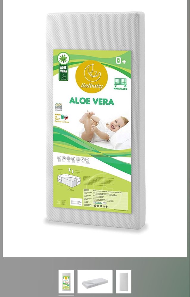 Patut copii 0 luni-5 ani Ital Baby + saltea Aloe Vera