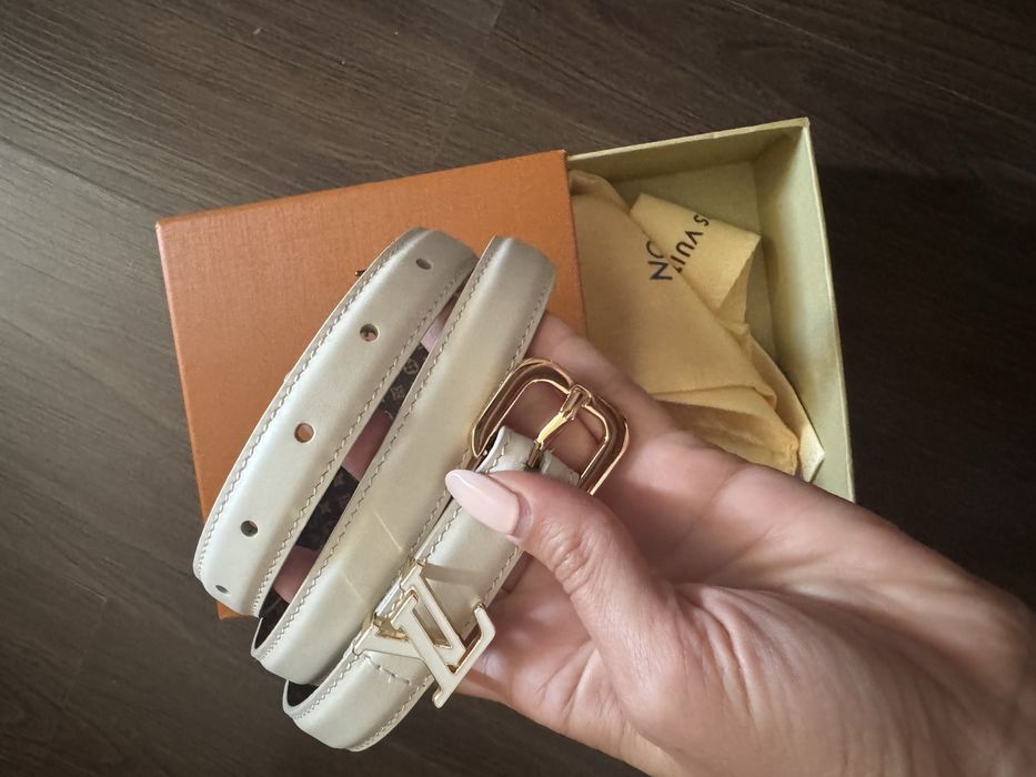 Колан Louis Vuitton, дамски, кремав цвят, размер M-S