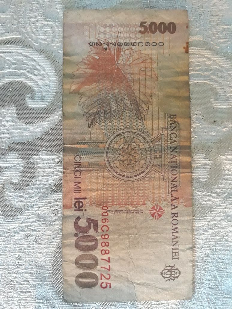 Bancnote 5000 lei cu chipul lui Lucian Blaga