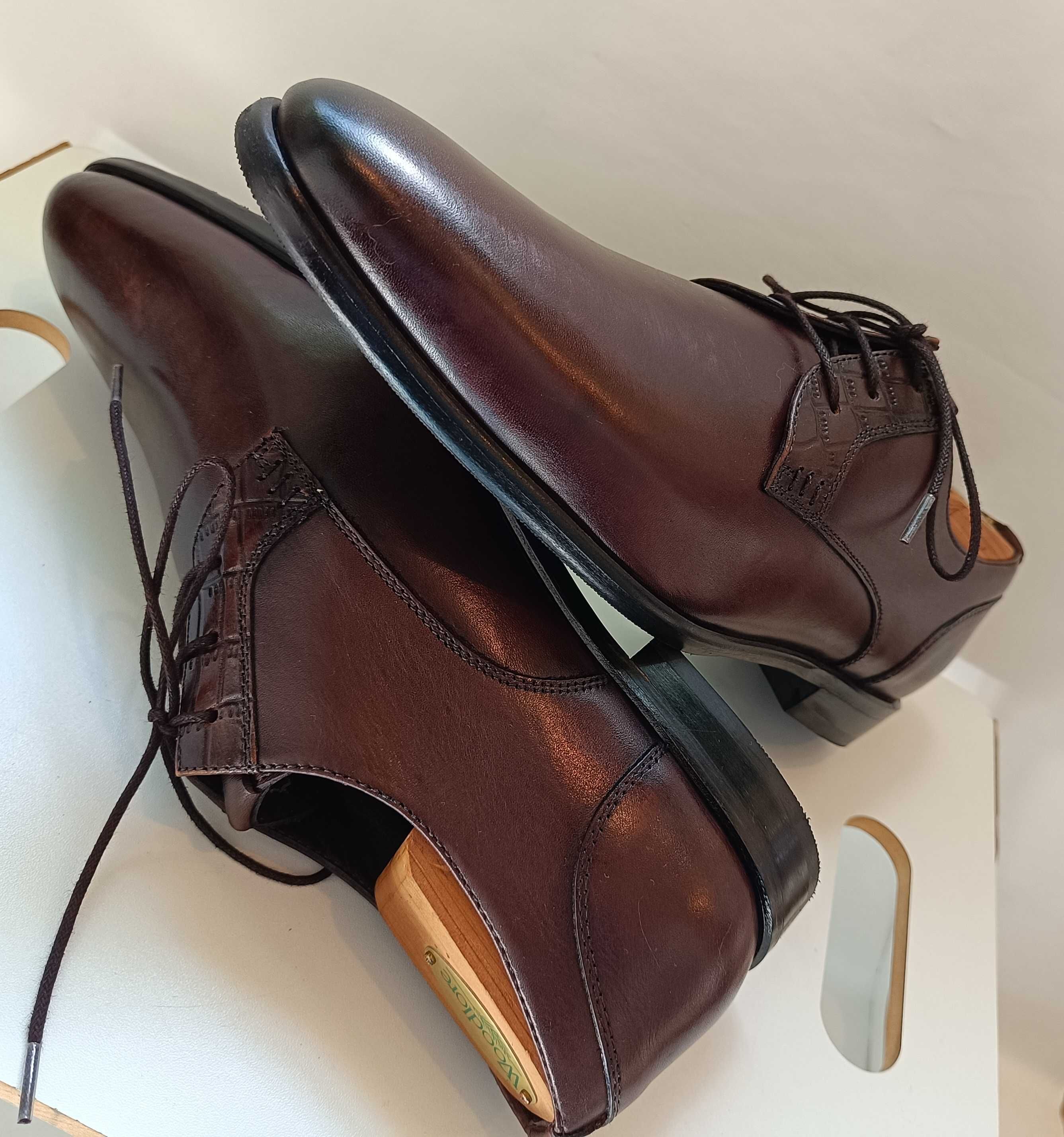 Pantofi derby 41 41.5 plain toe premium ZIGN NOI piele naturala moale