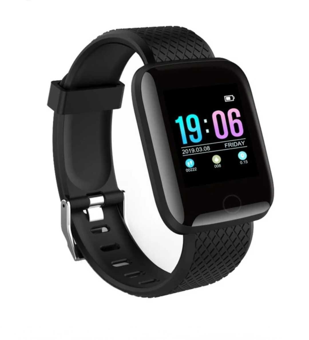 Set smartwatch pătrat+2curele: Verde-Negru. Apeluri/mesaje/notificări