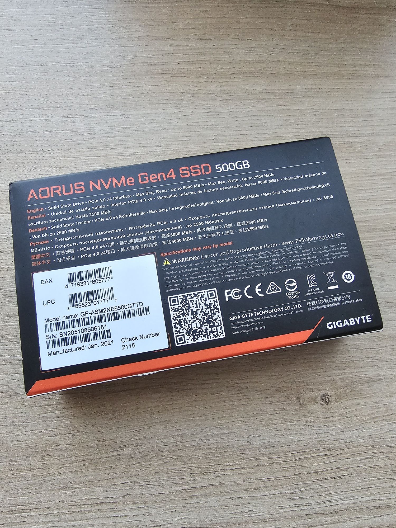 Solid-state Drive (SSD) Gigabyte AORUS 500GB, NVMe Gen4 (produs nou)