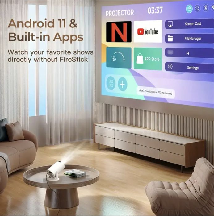 Video Proiector Smart Android 11