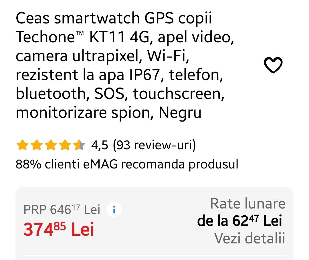 Ceas smartwatch GPS copii