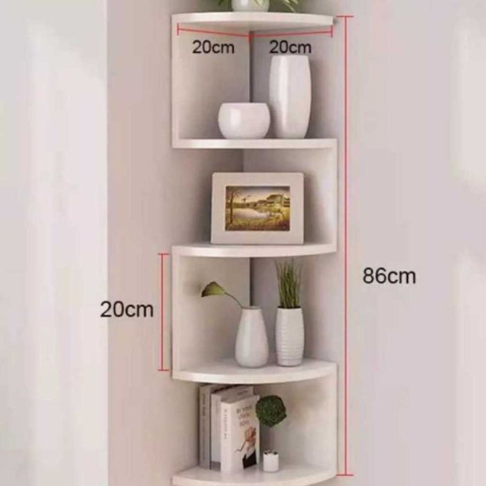 Ъглова етажерка за съхранение с 5 рафта