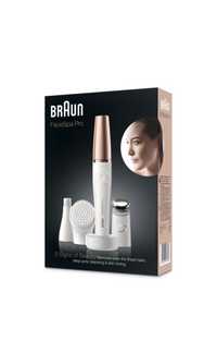 Epilator Facial, Braun FaceSpa Pro, Alb/Auriu