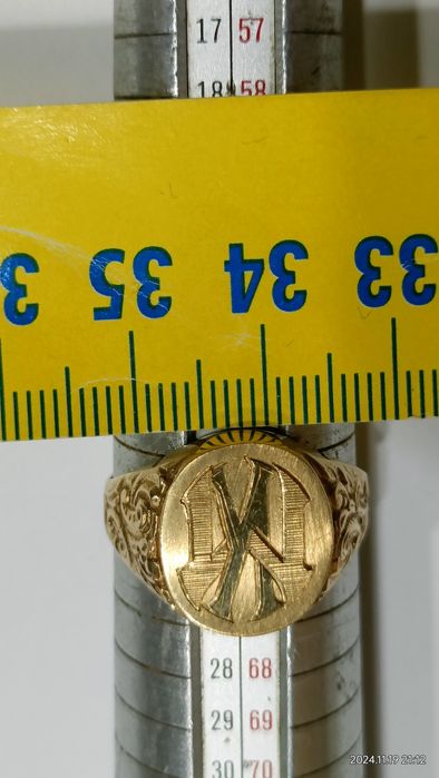 Vind inel din aur 14kt cu monograma