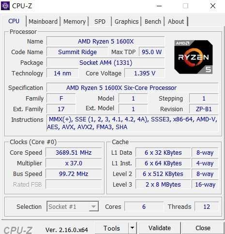 Procesor AMD Ryzen 5 1600X, 3.6 GHz to 4 GHz, 16MB box cooler AM4