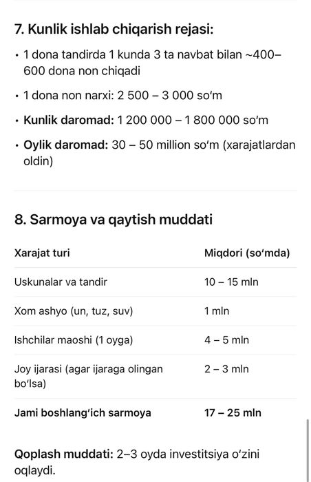 Nonvoyxona Ijaraga beriladi. Yunusobod