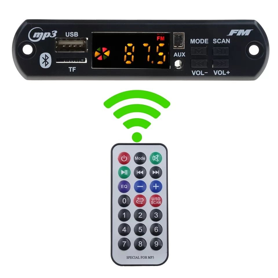 Mp3 player 5-12V KEBIDU модул за вграждане Bluetooth 5.0 Tf/Fm/USB/AUX