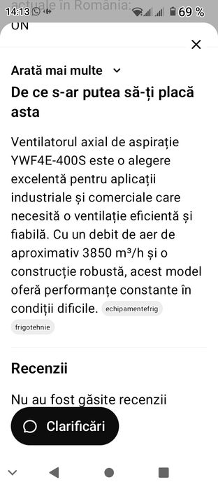 Vând ventilator axial