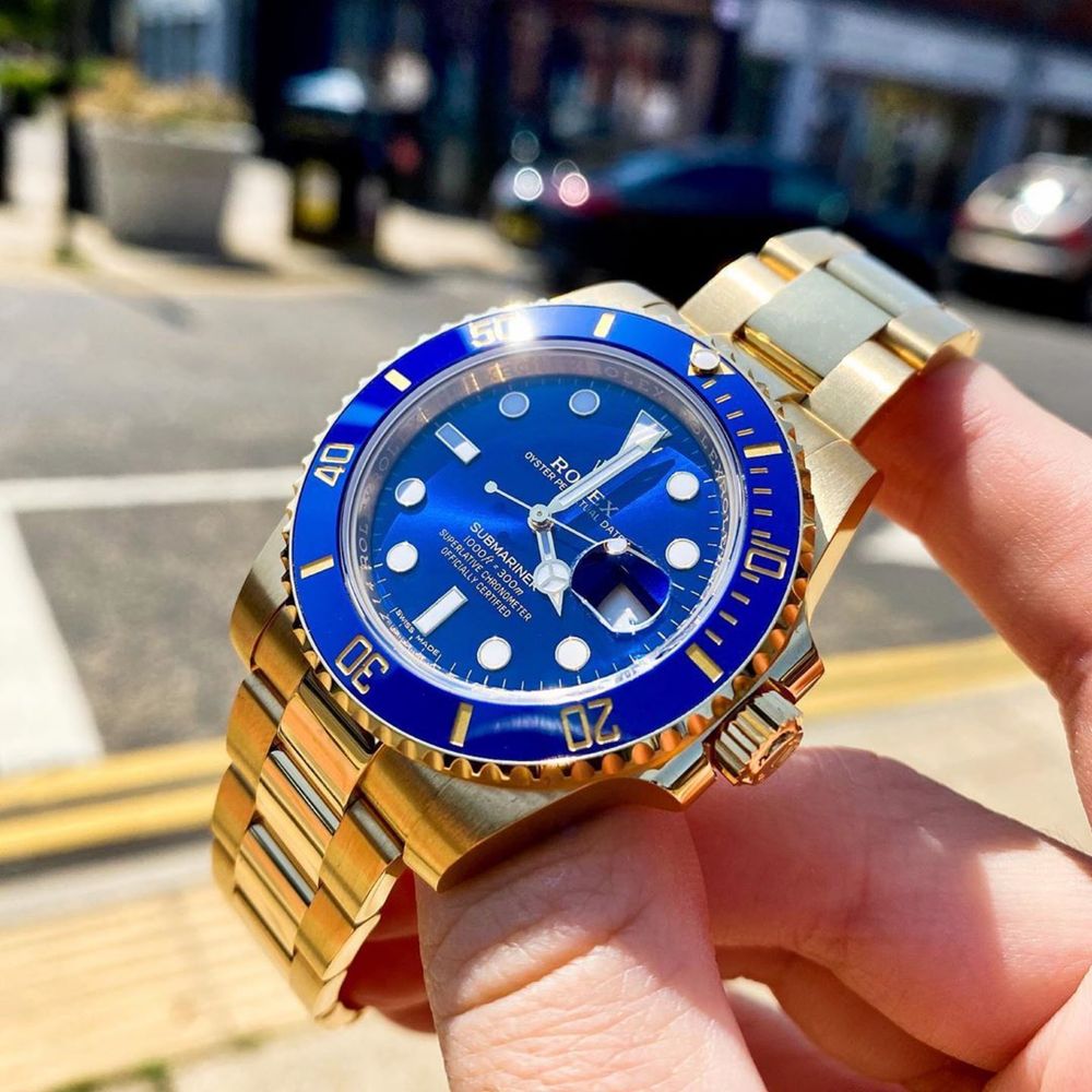 Rolex Submariner Date Gold Blue Dial Ref:126618LB