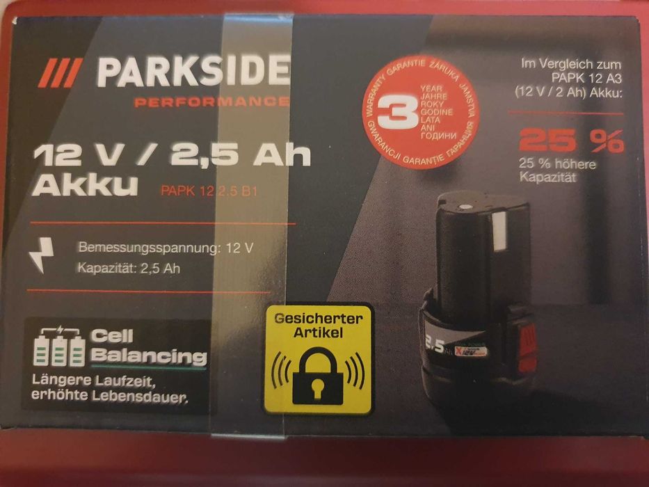 Baterie 12v 2.5 ah parkside performance