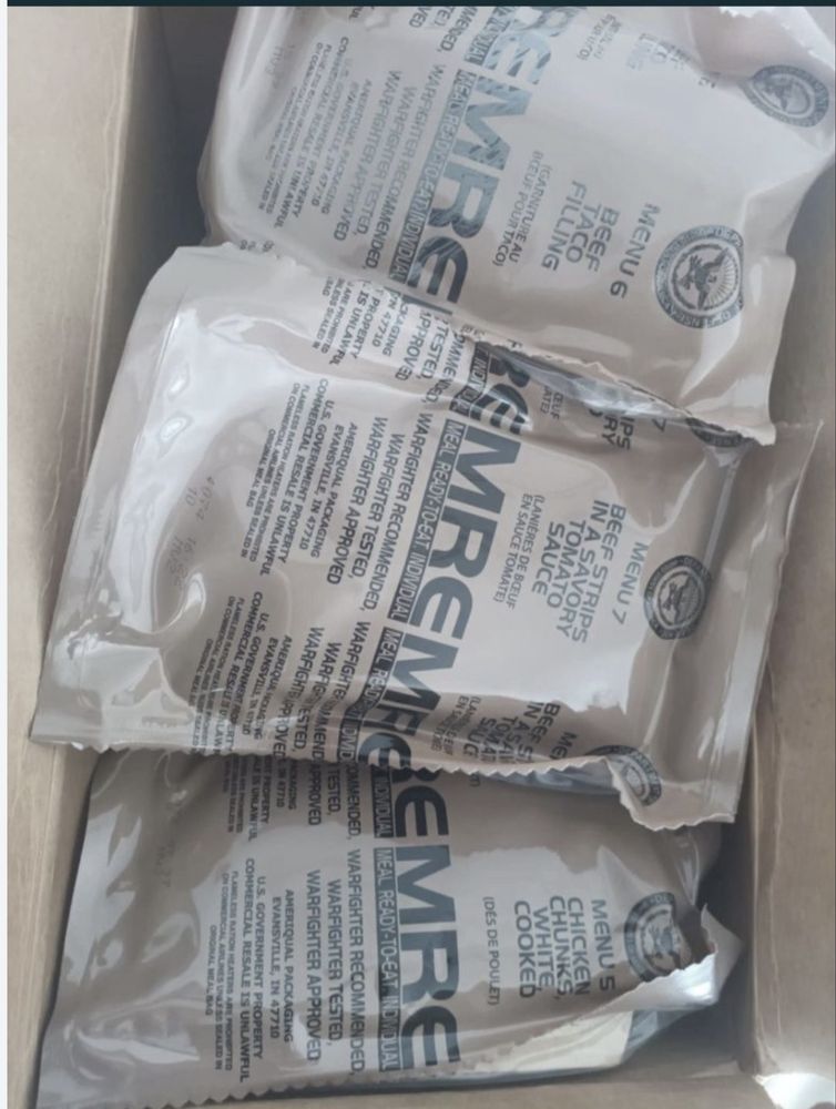 MRE хранителни пакети за оцеляване