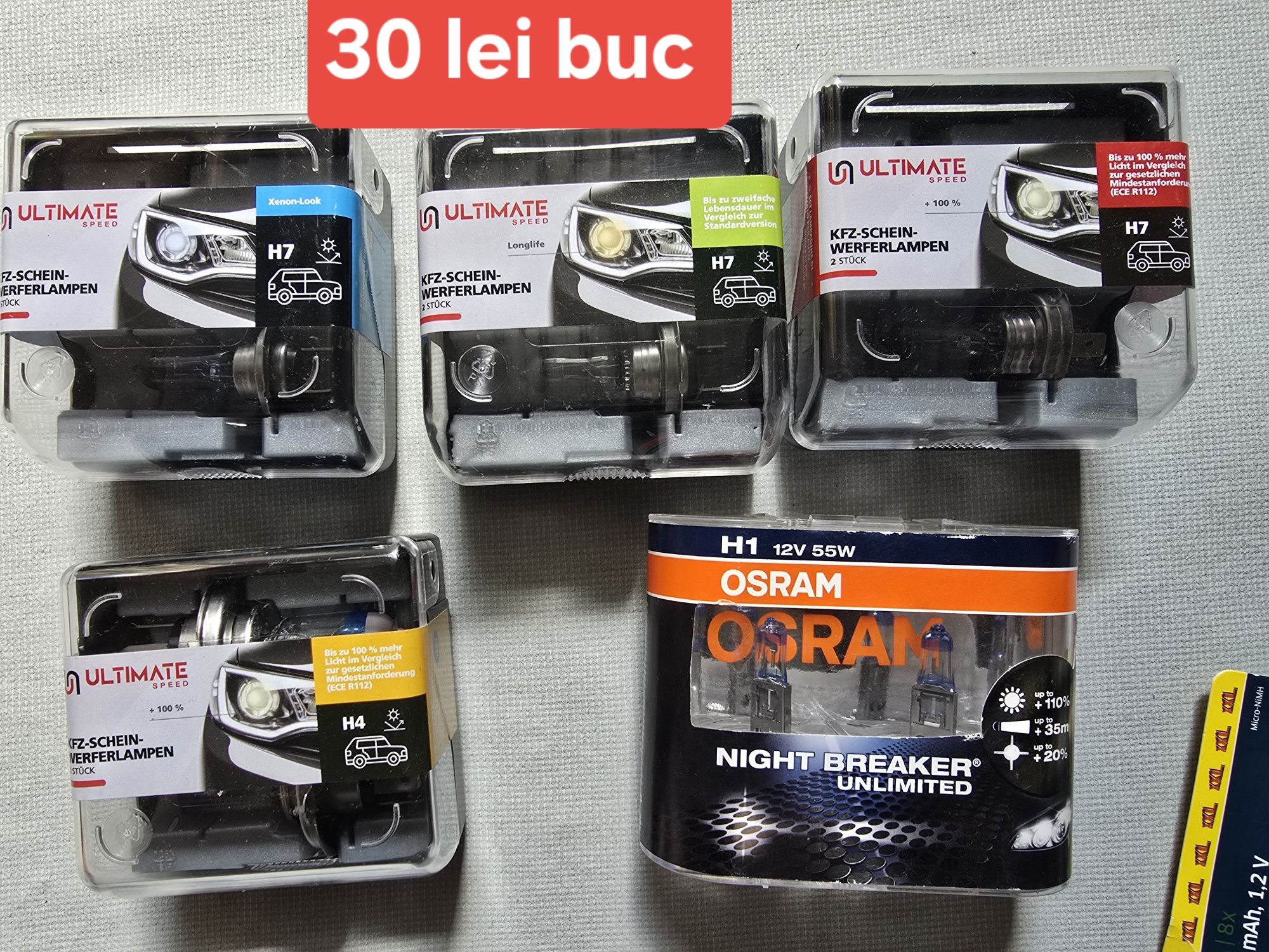 Set bec auto H1, H4 și H7 / sigilat