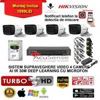 Sistem supraveghere video 4 camere Hikvision montaj firma autorizata