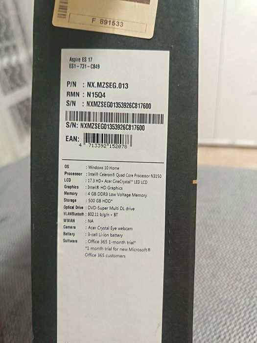 Лаптоп Acer ES17