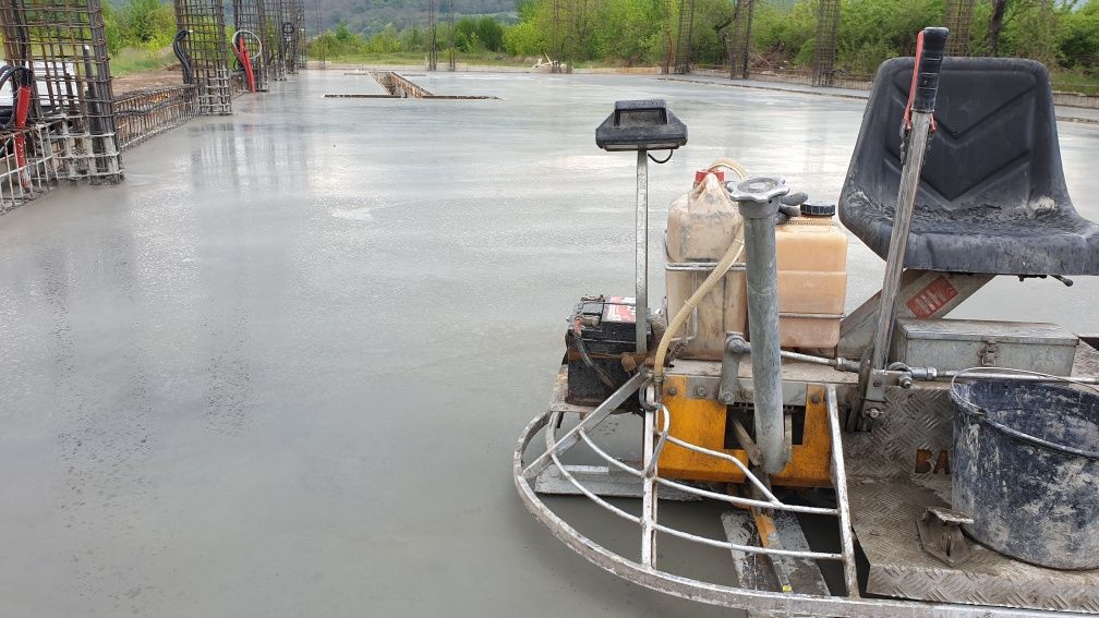 Turnari beton finisat cu elicopter si cuart, Șape beton - industriale