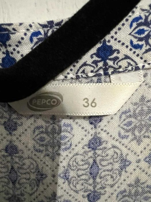 Camasa cu nasturi culoare alb - albastru marimea 36 S