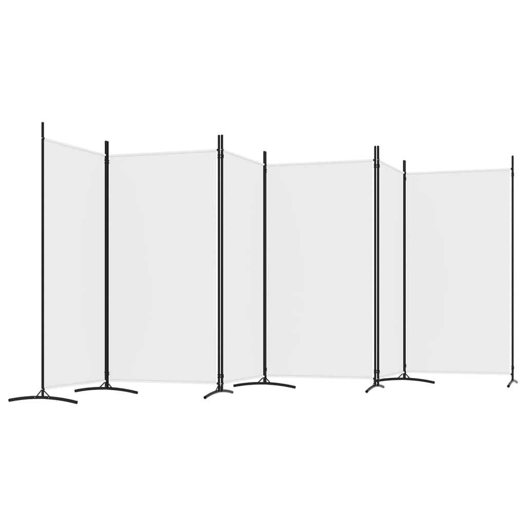 Paravan de cameră/Separator de cameră cu 6 panouri 520×180 cm Alb