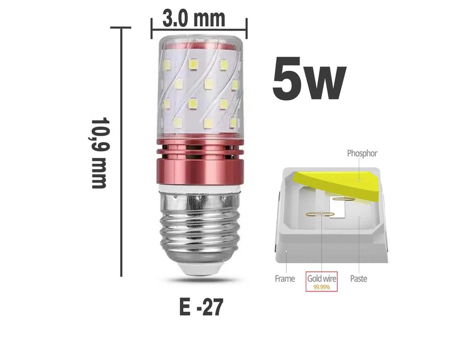 5W   LED лампа E-27 Тилла толадан