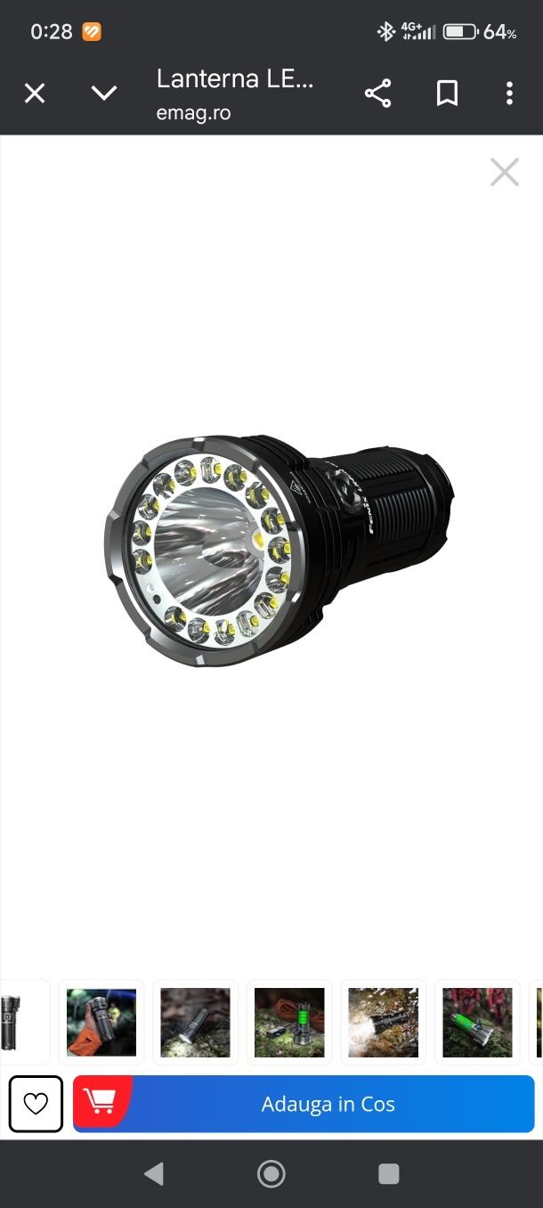 Lanternă profesională Fenix LR40R V2.0, 15000 lm