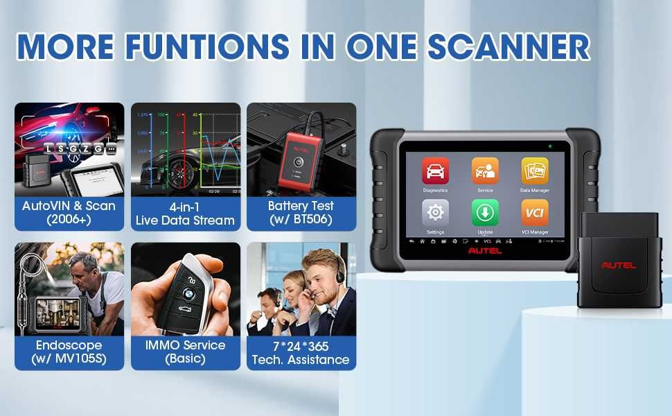 Tester auto original multimarca Autel MK808 BT PRO Android Lb Romana