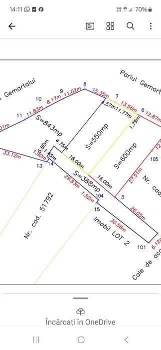 Vănd parcelă teren intravillan 600mp  str.CireșuluiT38 Bals