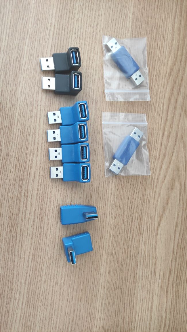 Adaptor USB 3.0 tata - mama, tata -tata 90 de grade, orizontal